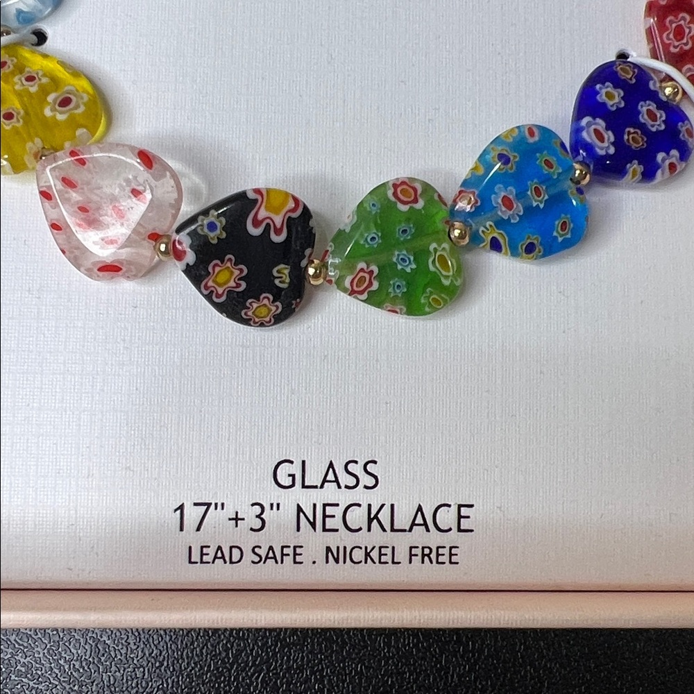 Camila Coelho | Multicolor Glass Heart Necklace - Picture 8 of 8